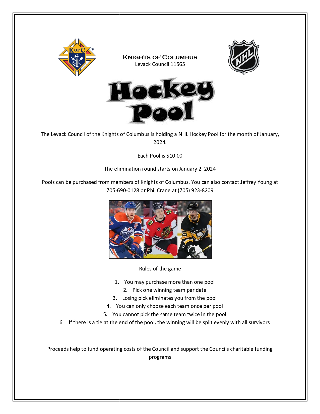 Knights Of Columbus 2024 Hockey Pool Parish Of Onaping Falls And Cartier   2024 01 Hockey Pool Knights Of Columbus Page 0001 